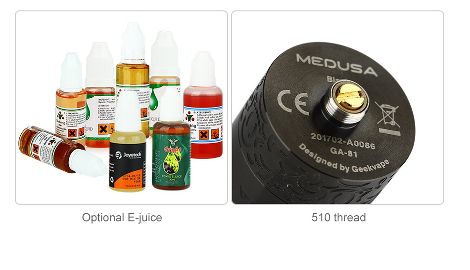 GeekVape Medusa RDTA 3ml MEDUSA 201702 A0086 GA 81 y e Optional E juice 510 thread