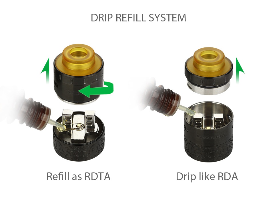 GeekVape Medusa RDTA 3ml DRIP REFILL SYSTEM 1 Refill as rita Drip like rda