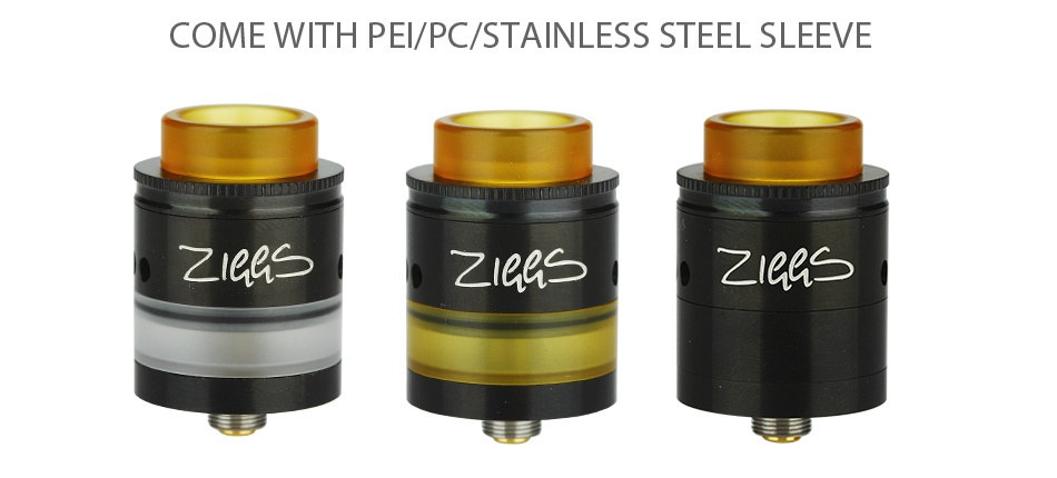Advken Ziggs RDTA 2.5ml COME WITH PEI PC STAINLESS STEEL SLEEVE Ziels Flees