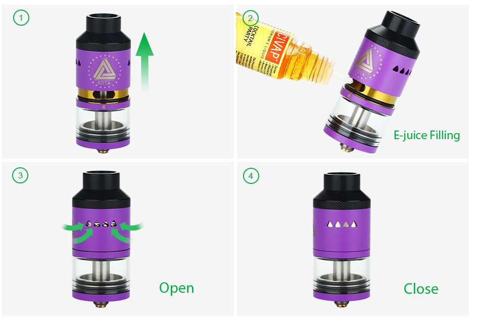 IJOY RDTA MOD Full Kit E juice Filling A en Close