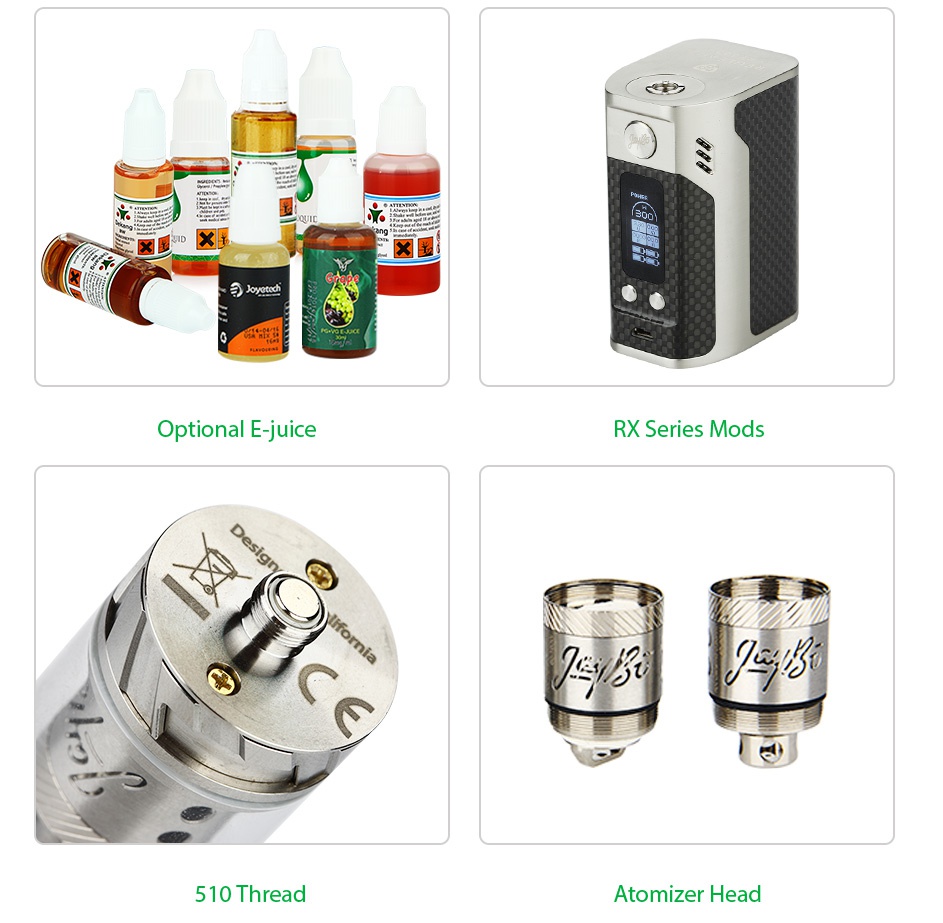 WISMEC Reux Atomizer 6ml Optional E juice RX Series mods 510 Thread Atomizer head