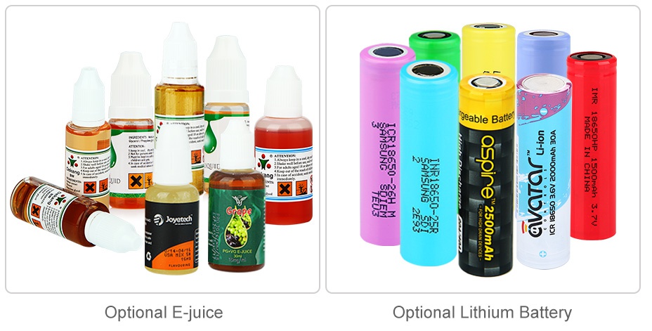 VapeOnly Guevara Subohm Atomizer 2.5ml sable batte x x 9 Optional E juice Optional Lithium Battery