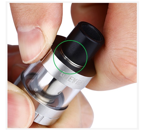 VapeOnly Guevara Subohm Atomizer 2.5ml Glass tube Mouthpiece Air adjusting ring Co Top cap