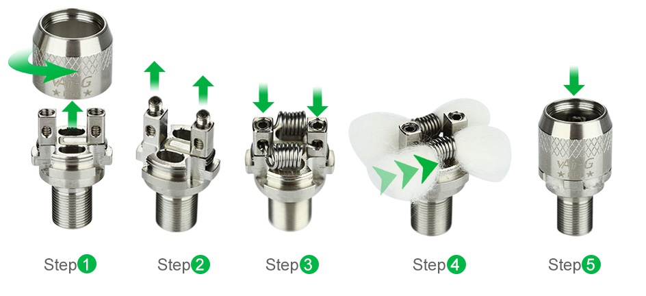 VapeOnly Guevara Subohm Atomizer 2.5ml Step Step 2 Step Step Step