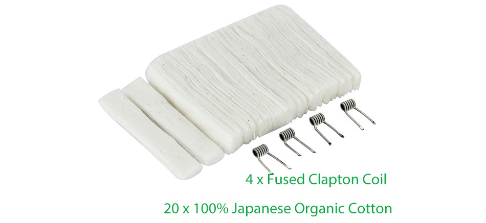 VGOD CoilFeenz Build Kit With 4 Fused Clapton Coils 4 x Fused Clapton Coil 20 X 100 Japanese Organic Cotton