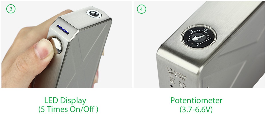 Tesla Invader 3 240W VV MOD ED Display Potentiometer 5 Times On Off 3 7 66V