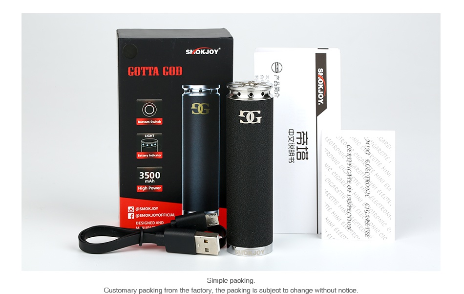 SMOKJOY Gotta God Mech MOD 3500mAh SP ONJOY GOTYA GUI   8Q