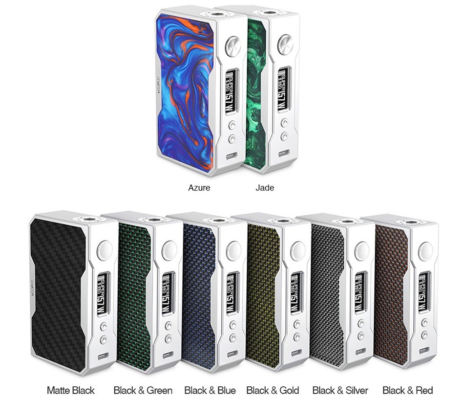 VOOPOO DRAG 157W TC Box MOD C C C C Azure Jade C 6 C Matte black black green black blue black gold black silver black red