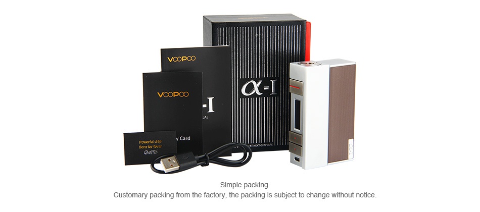 VOOPOO Alpha One 222W TC Box MOD Y Customary packing from the factory the packing is subject to change without notice