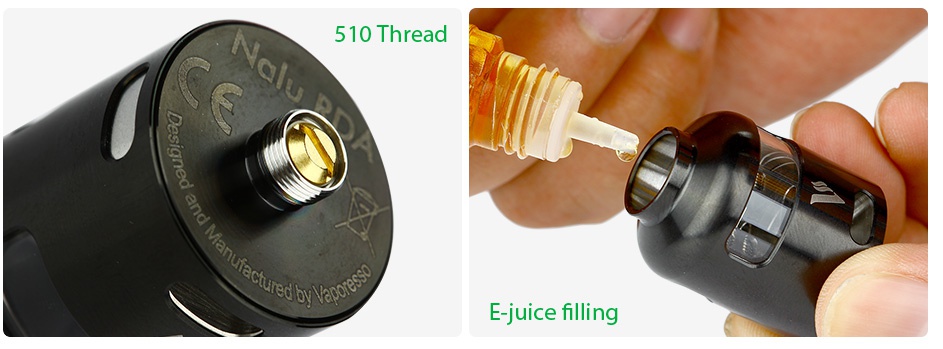 Vaporesso Nalu RDA Tank 510 Thread by Van E juice filling
