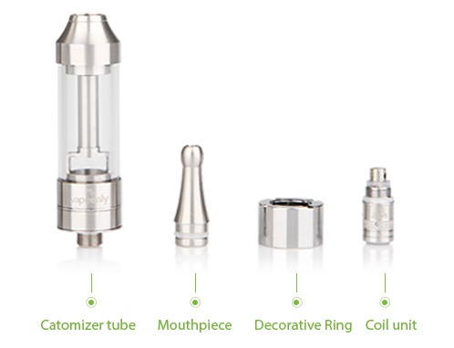 VapeOnly vAir D16 Clear Atomizer 2ml UIT Catomizer tube Mouthpiece Decorative Ring Coil unit