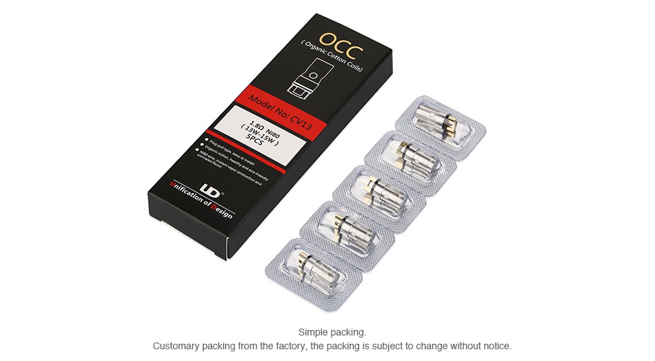UD Apro 16 OCC Replacement Coil 5pcs Simple packing Customary packing from the factory the packing is subject to change without notice