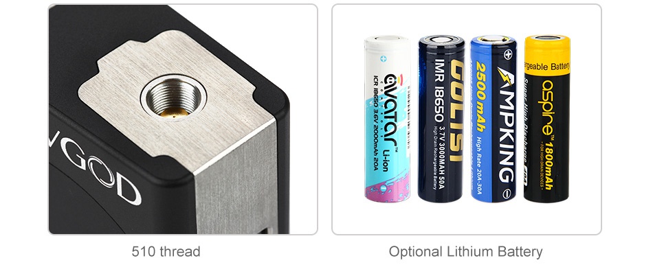 VGOD Elite 200W TC Box MOD Limited Edition 3z0 o05 83 510 thread Optional Lithium Battery