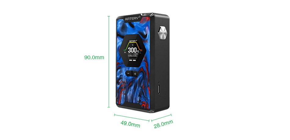 Artery Hive 200 TC Box MOD ART Ry ART R IRTTERYY 200 200w 0 00000v Carbon fibe Blue resin